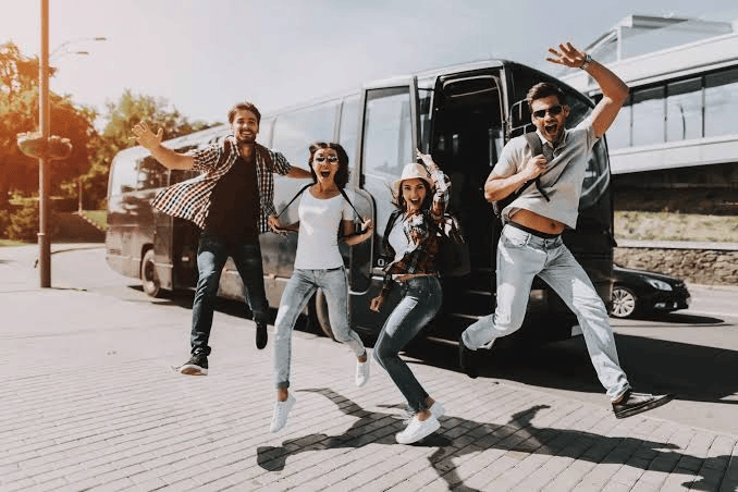 Group transportation in Greensboro NC with friends enjoying a day out